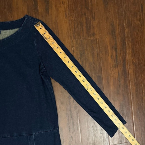 PURE J. JILL Indigo Faux Wrap Shift Dress in Denim Blue #079212 - Picture 10 of 10